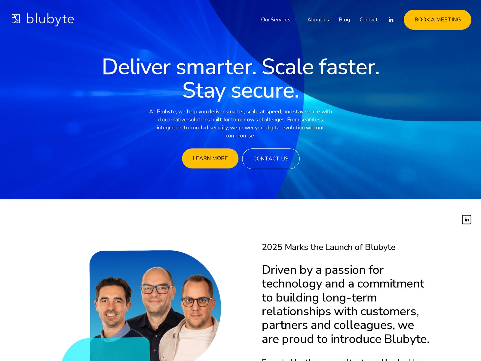 Blubyte — Homepage with the new positioning and proposition