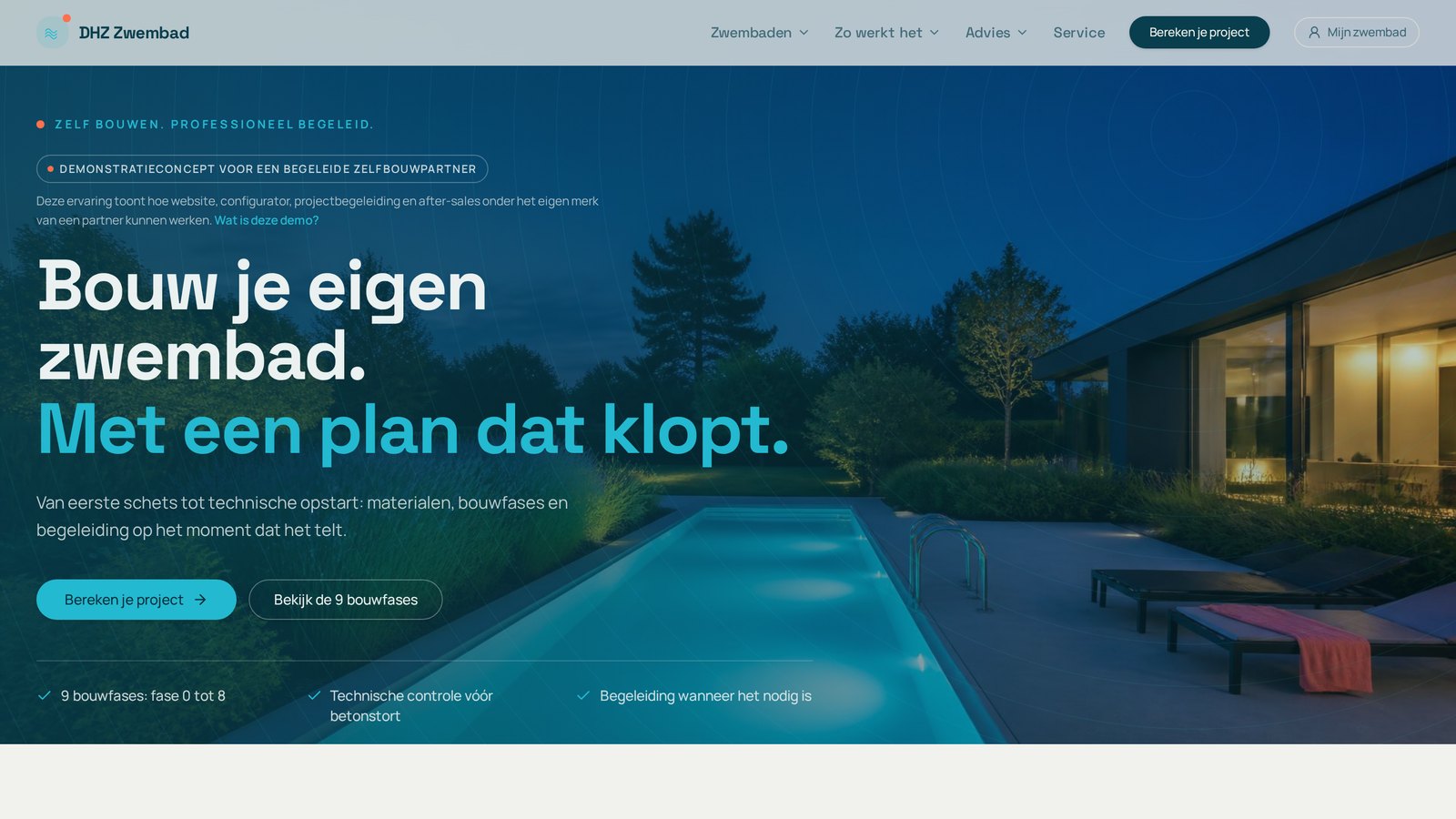Doeikzelf — Pool demonstrator: orientation, configuration and build phases