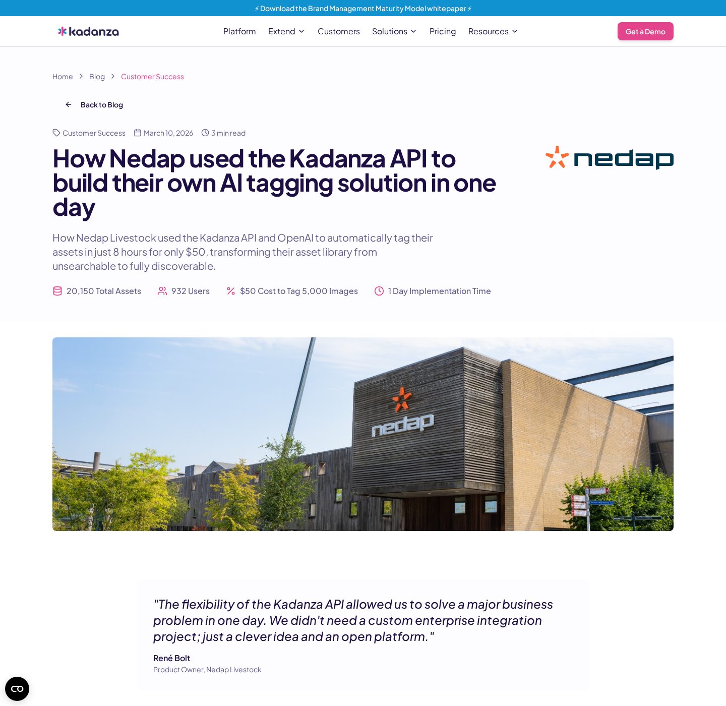 Kadanza — Customer story: Nedap and the Kadanza API